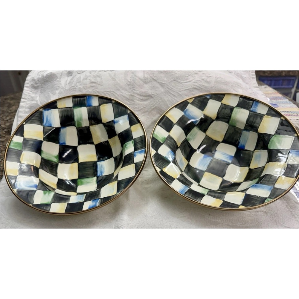 Mackenzie-Childs CAMP MACKENZIE 1995 Vintage Breakfast Bowls. Set of 2.
RARE!